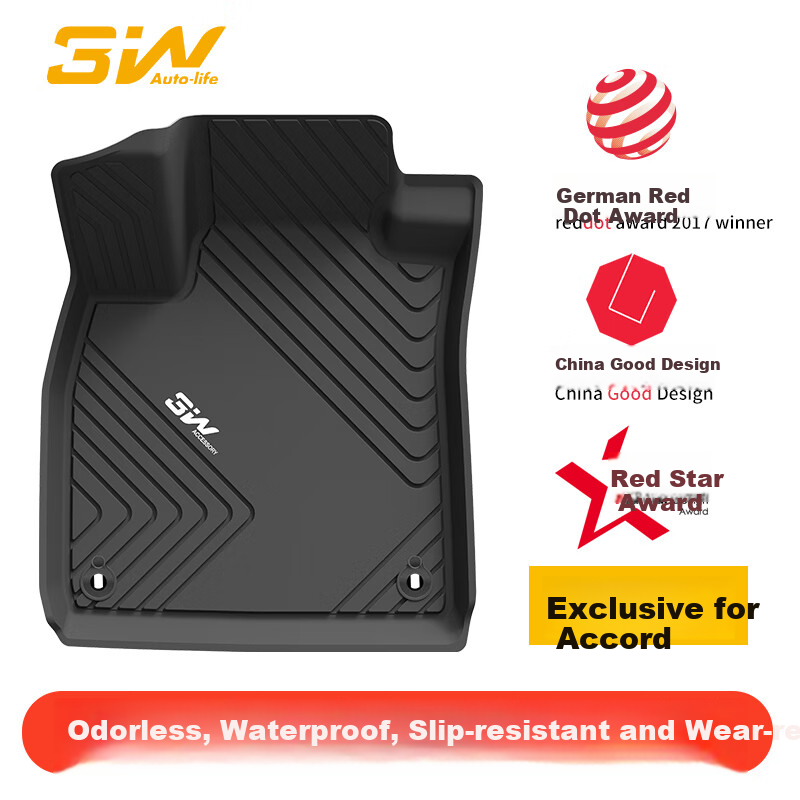 3W Suitable for Honda 11th Generation Accord TPE Car Floor Mats Inspire Specific + Meinis Carpet Surface Double-Layer