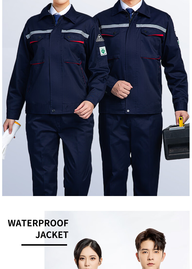 Laurie Anti-Static Workwear Men's Summer Long Sleeve Two-Piece Set Durable Auto Repair Welding Work Clothes Construction Reflective Jacket Customizable 9