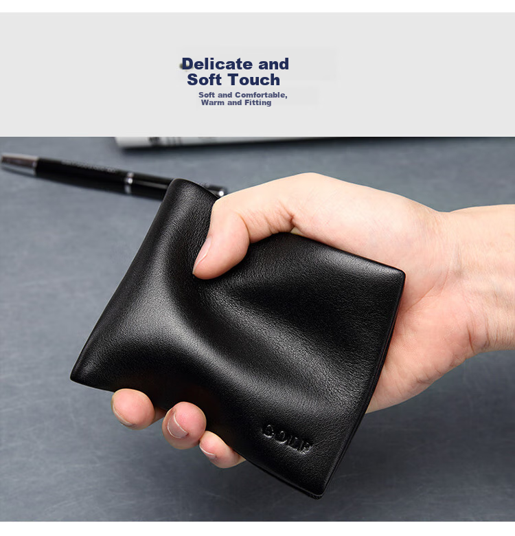 GOLF Men's Wallet, Top-Grain Leather, Horizontal Short Style, Multi-Card Slots, Bank Card Holder, Leather Billfold, Gift Box Packaging 1