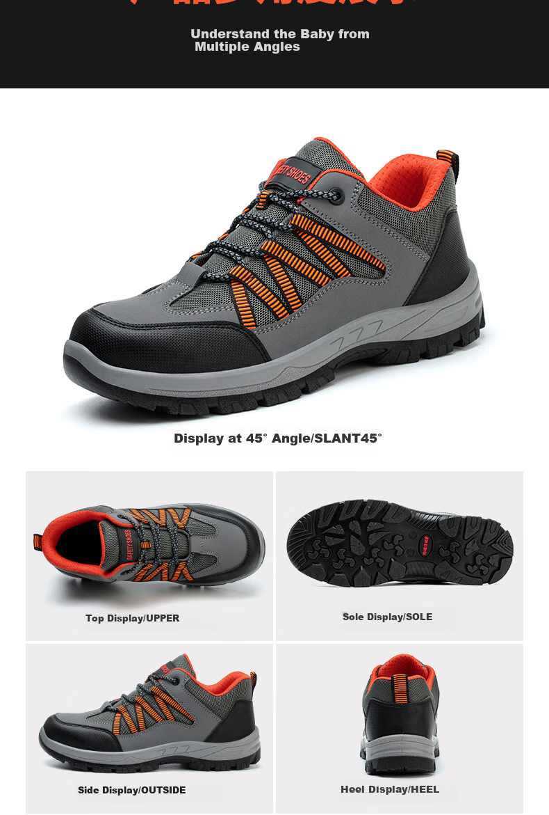 LAOGUANJIA Men's Safety Shoes with Steel Toe Cap, Puncture-Resistant, Breathable, Protective Work Shoes for Electricians, Insulated And Wear-Resistant Hiking Shoes 508 Size 41 15
