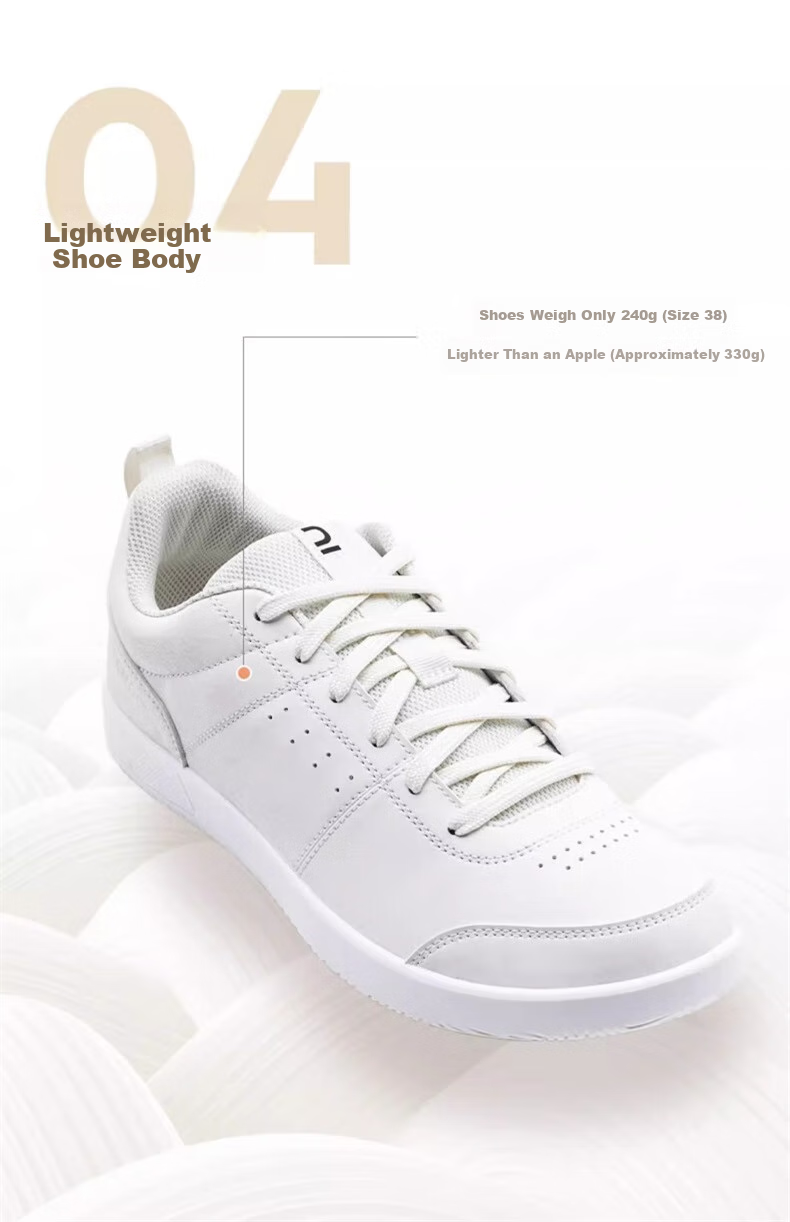 DECATHLON White Sneakers, Skateboard Shoes, Tennis Shoes, Shock-Absorbing, Breathable, Couple Shoes, Off-White, Size 41-4423219 11