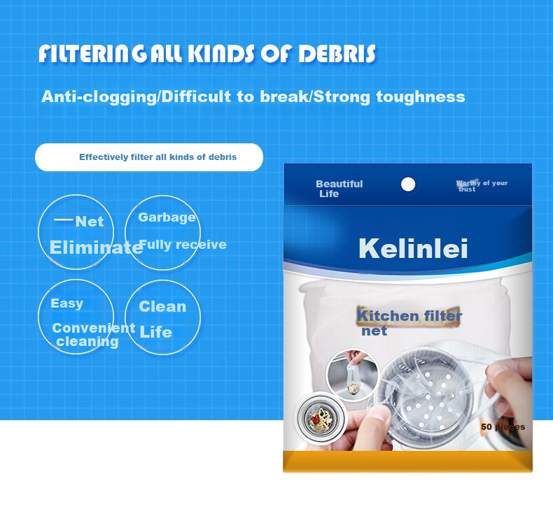 Kelinlai Disposable Sink Strainer, 10cm*100 Pieces, Heat-Resistant Fine Mesh, for Kitchen And Bathroom Sinks, Vegetable Washing Basin, Floor Drai 1