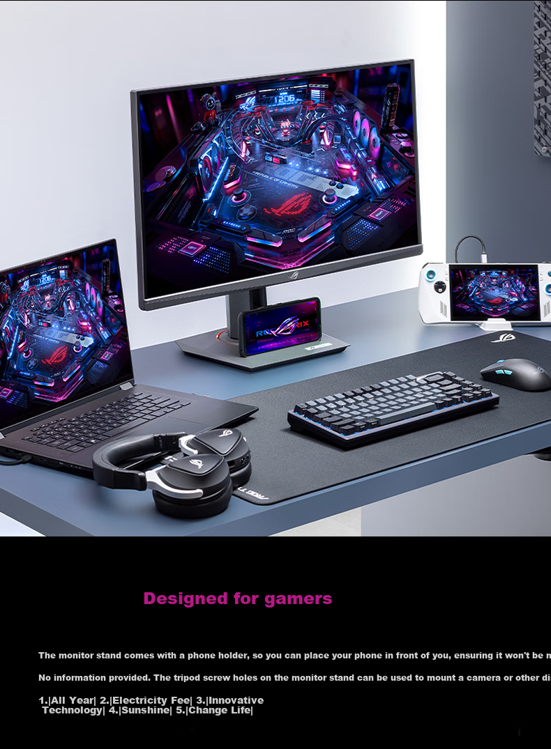 ASUS ROG XG259QNS, 24.5-Inch Gaming Monitor, Overclockable to 380Hz, HDR400 Certified, 110% SRGB Coverage, FreeSync, 0.3 Ms Response Time 3