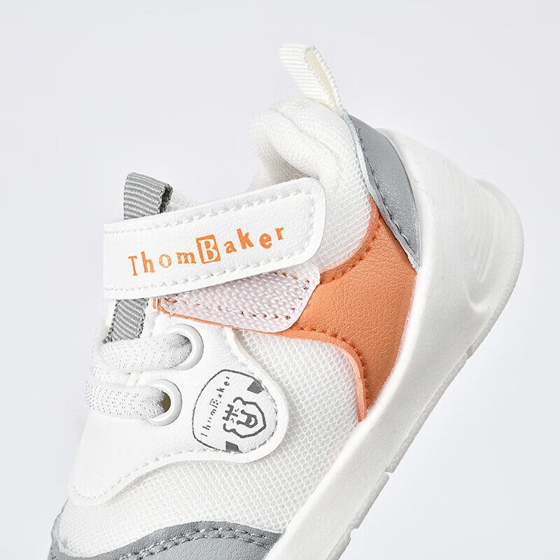 ThomBaker Toddler Shoes Spring And Autumn Style, Baby Walking Shoes for Boys And Girls, Functional Breathable Non-Slip Footwear, White And Red, Size 19 1
