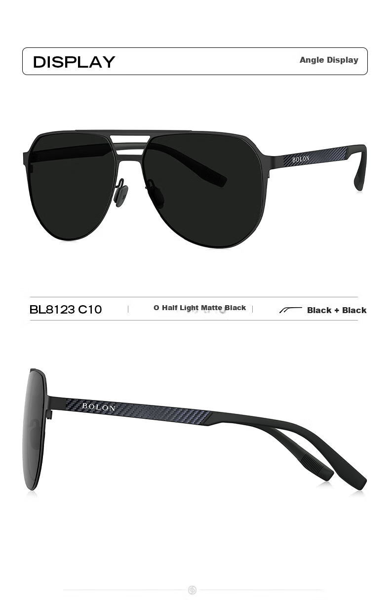 BOLON Sunglasses, Double-Frame Polarized Sunglasses, Aviator Driving Glasses for Men, BL8123 D11 3
