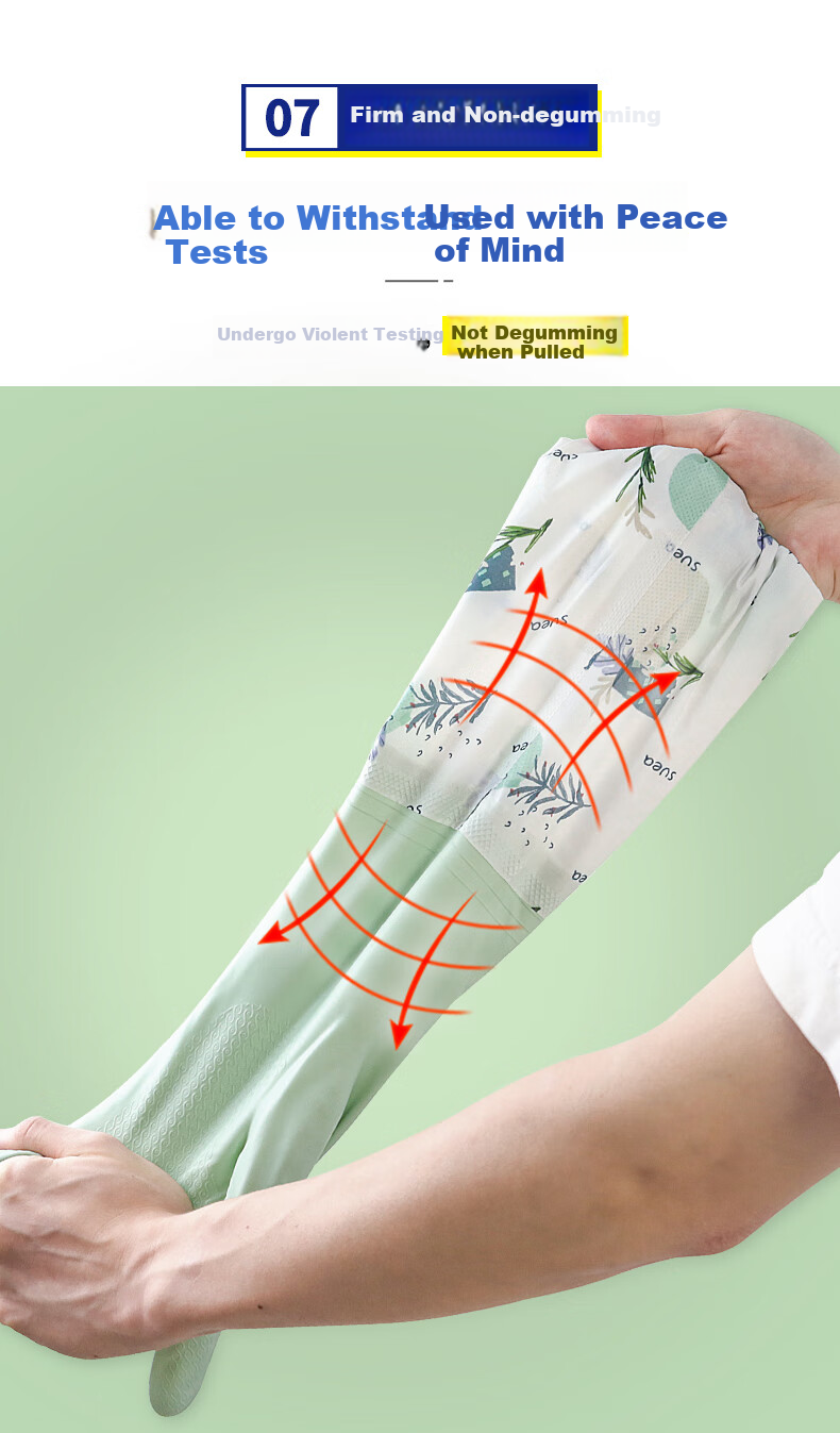 Dongfanghong DFHBY01 Dishwashing Gloves with Fleece Lining, Extended Length, Kitchen Winter Warmth, Durable Work Gloves, Cold-Proof Waterproof Household Rubber Gloves for Washing Clothes And Cleaning PVC 4 Pairs 5