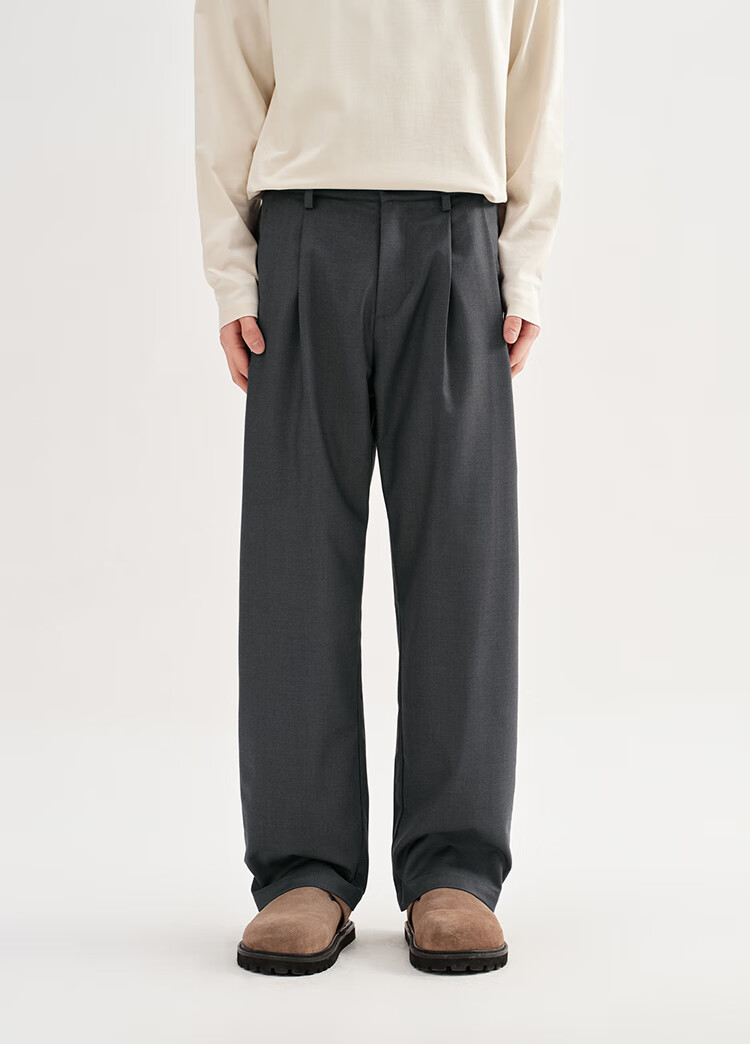 CHINISM CH Men's Trousers, Spring And Autumn Style, Loose-Fitting, Soft, Versatile, Straight-Leg, Draping, American-Style Casual Pants for Men, CCKB18N3157 1