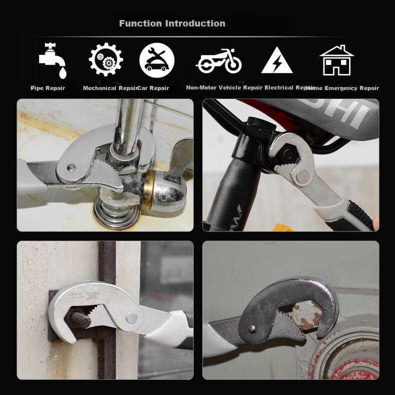 JERXUN Artisan Multi-Use Self-Tightening Adjustable Wrench Multi-Functional Household Quick-Open Set Pipe Pliers Adjustable Wrench 11