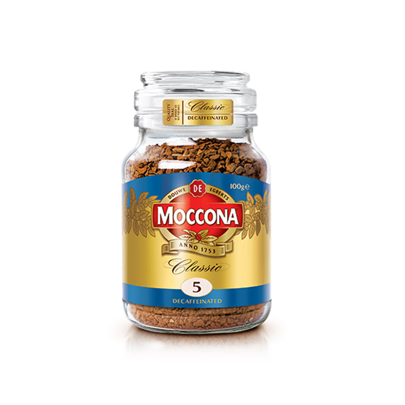 摩可纳（Moccona）经典5号低因冻干速溶黑咖啡100g瓶装 中度烘焙进口拿铁冰美式0糖