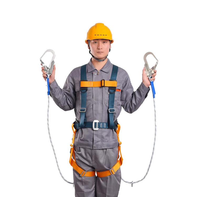 SHOUDUN Five-Point Safety Harness, Protective Belt for Electricians, Construction Wear-Resistant Outdoor Safety Rope, New National Standard Full Body Waist Protection with Large Hook, 2 Meters, One Size Fits All