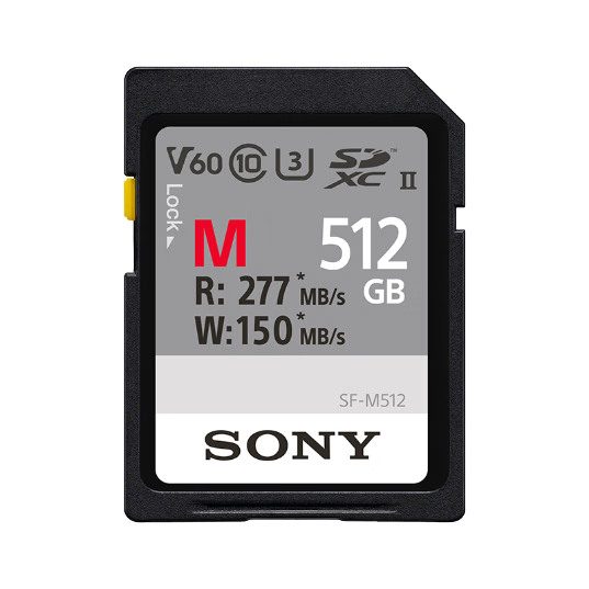 SONY 512GB SD Memory Card SF-M512 M Series Camera And Camcorder Memory Card U3 C10 V60 UHS-II Read Speed 277MB/s