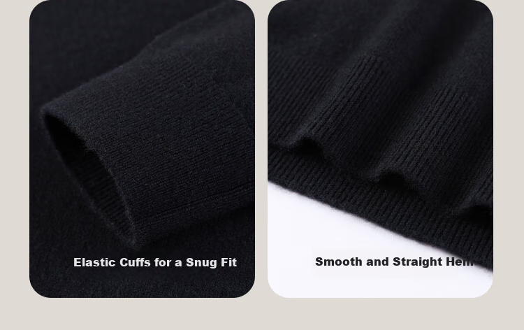 Antonio Men's Premium Wool Sweater 10.2% Cashmere 89.8% Merino Wool Solid Color Basic Knitwear 4