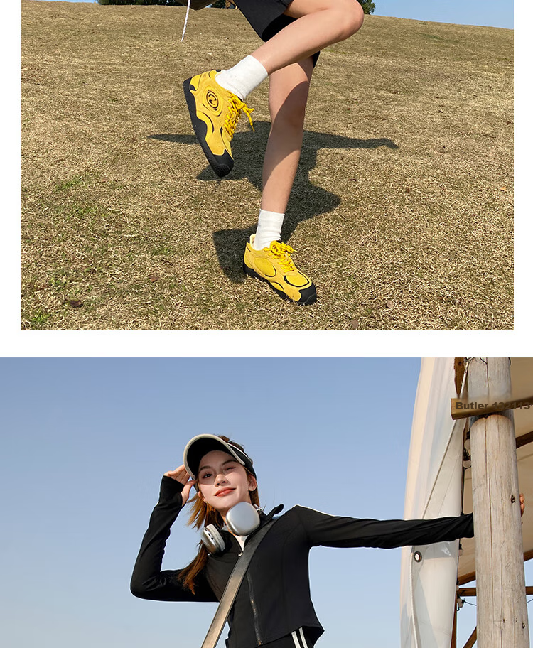 CAMEL Crescent Training Shoes for Women, Versatile Sports Sneakers, Mesh Retro Casual Shoes L25S577059 White/Black 39 3