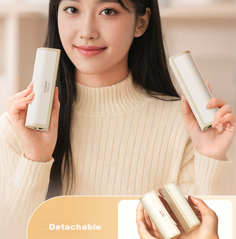 KPD KEEP PURSUING DREAMS 2024 New Magnetic Hand Warmer, Detachable Mini Portable Convenient Heating Hand Warmer, Winter Birthday Gift for Girlfriend, Milk White, 6000M 3