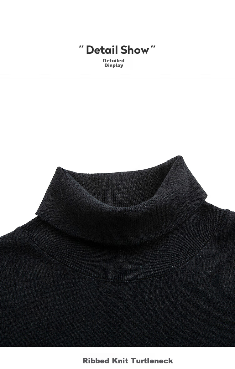 Dance with Wolves [100% Merino Wool] Turtleneck Warm Wool Sweater Versatile Long Sleeve Men's Sweater 306 Brown 175 15