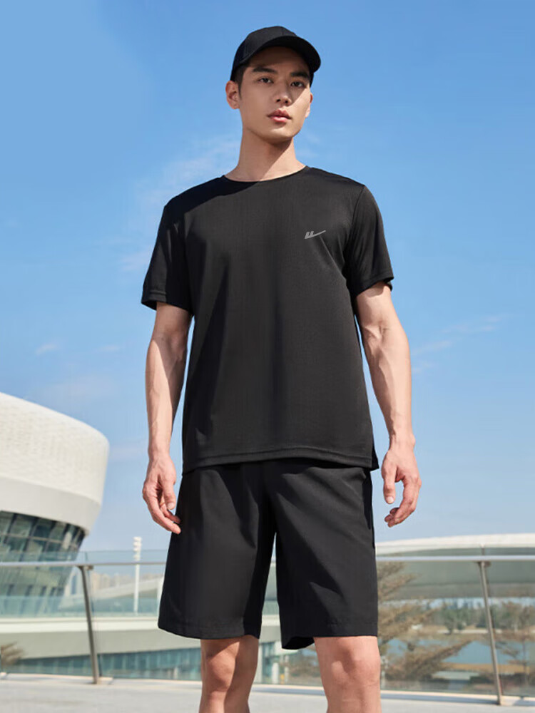 Huili Short-Sleeve T-Shirt for Men, Outdoor Sports Breathable Quick-Dry Shirt, Men's Running Training Fitness T-Shirt, Casual Round Neck Top for Me 16