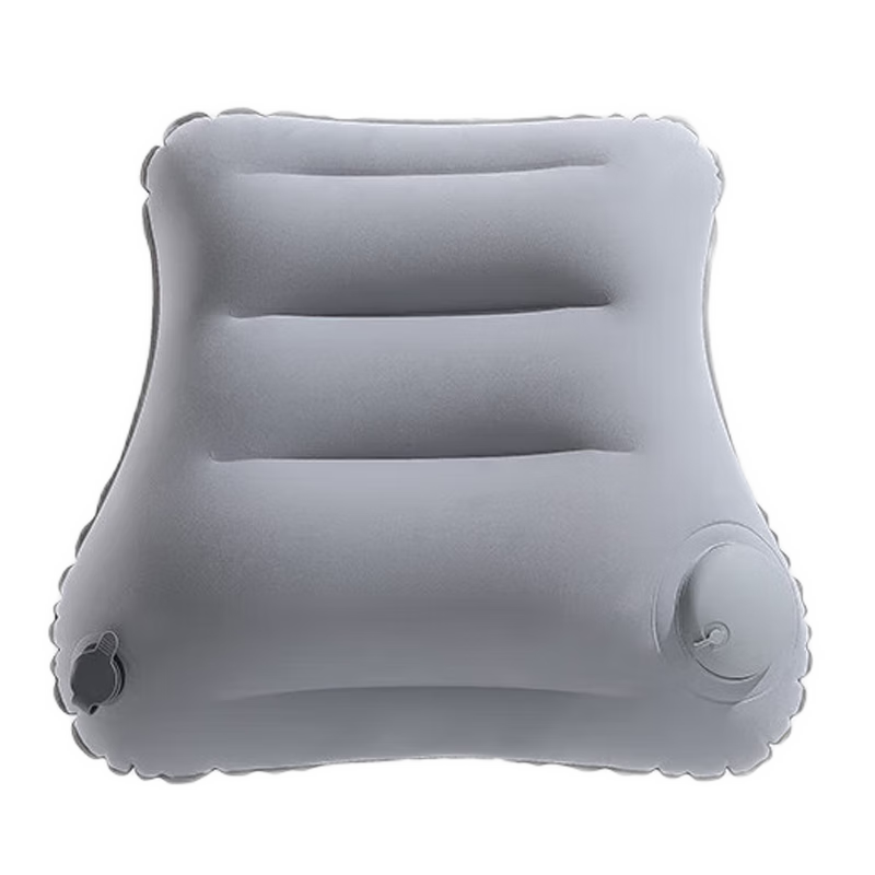 Etravel Inflatable Travel Pillow, Pressable Lumbar Support, Portable Backrest Cushion, Airplane Travel Essential, Nap Pillow, Gray