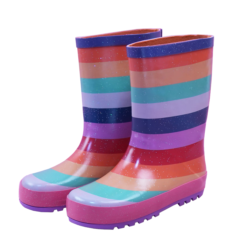 Youxi Children's Rain Boots, Girls' Lightweight Rubber Shoes, Rainbow Water Shoes, Elementary School Girls' Rain Boots, JD Self-Operated Flagship Store, Size 31