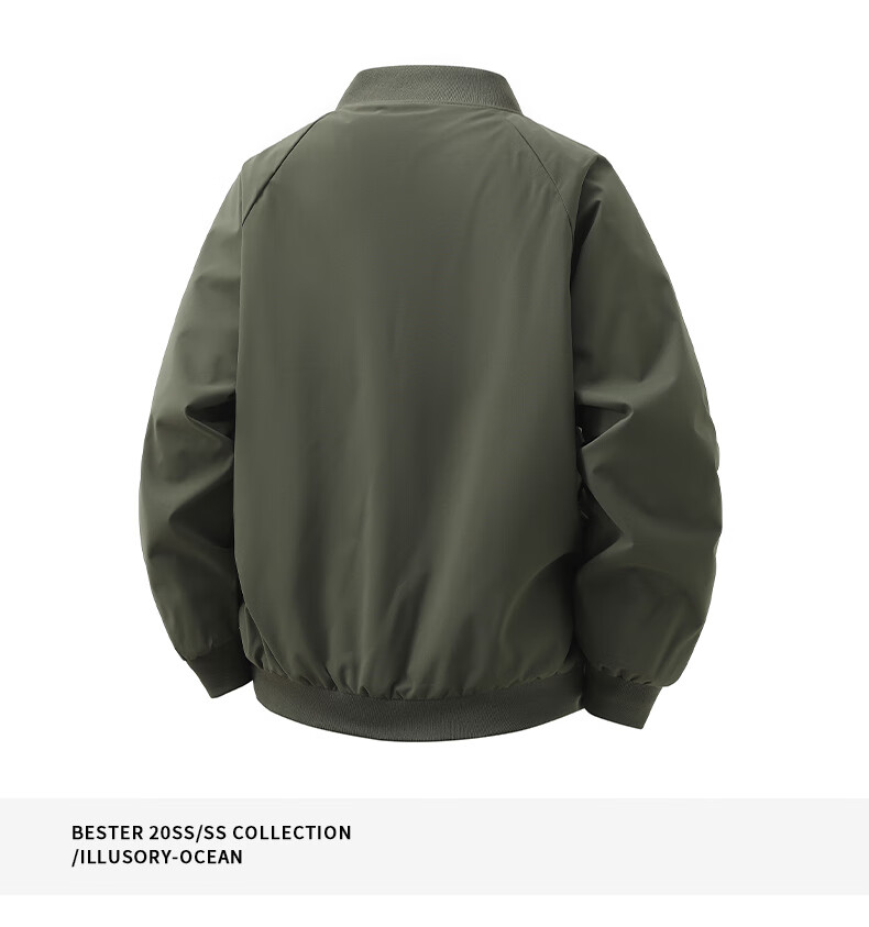 Jeanswest Men's Spring and Autumn Casual Sports Comfortable Loose Jacket Trendy Baseball Collar Outerwear 17