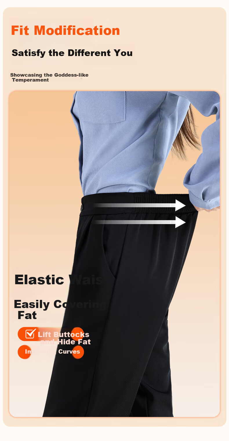 FitonTon Women's Dress Pants, Autumn And Winter Fleece-Lined Trousers, High-Waisted Loose Straight-Leg Cigarette Pants, Thickened Warm Draping Casual Pants for Wome 8