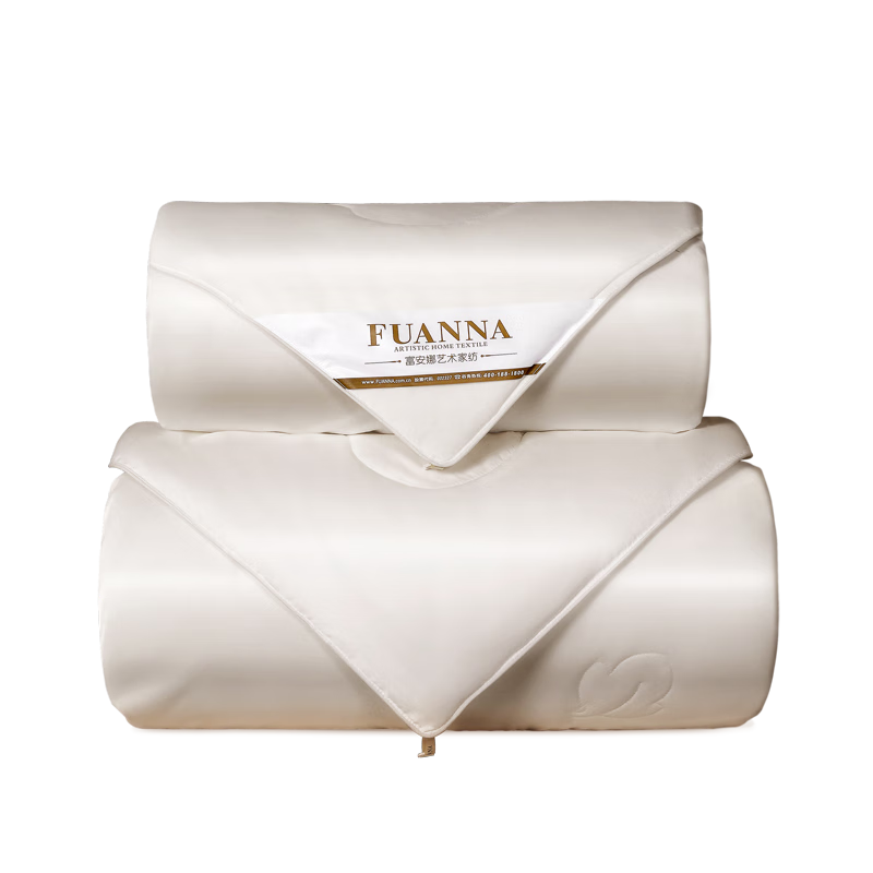 FUANNA 100% Silk Duvet Set, Spring And Autumn Comforter, All-Season Pure Cotton Two-In Quilt, Gift-Giving, 9.8 Jin (4.9 Kg), 230*229cm