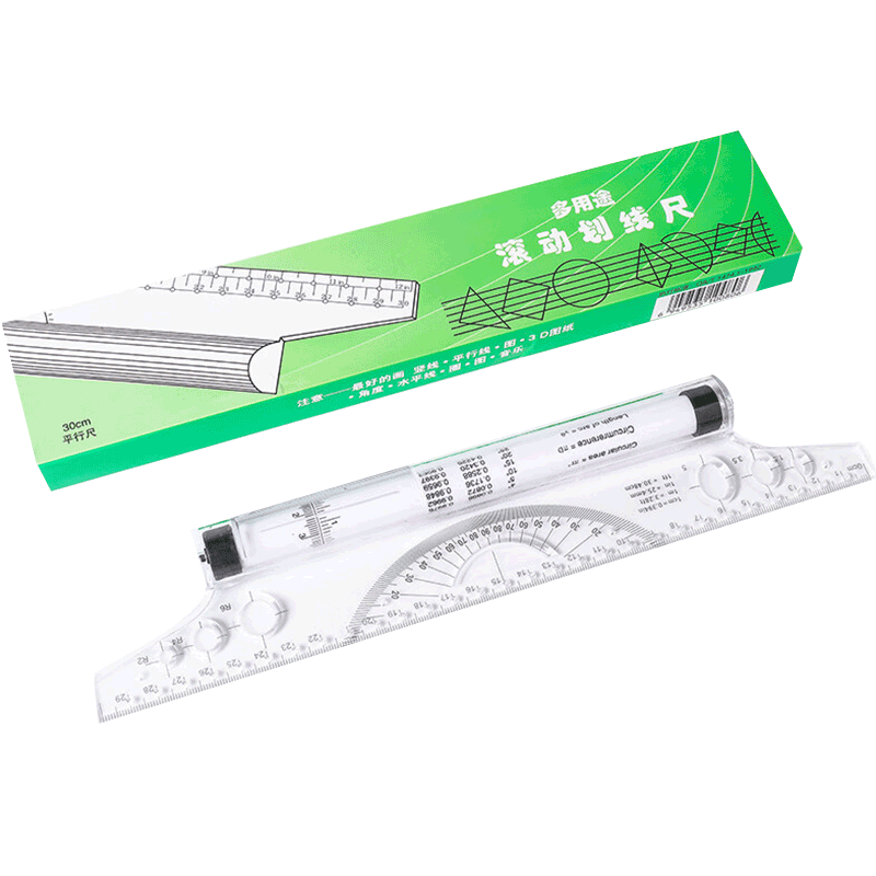 DiLe 30cm Angle Parallel Drawing Ruler for Registered Architects, Design Students, Stationery, Postgraduate Entrance Exam, Line-Drawing Ruler, Exam Grid Ruler, Balance Ruler, Multifunctional Rolling Sliding Ruler 2671