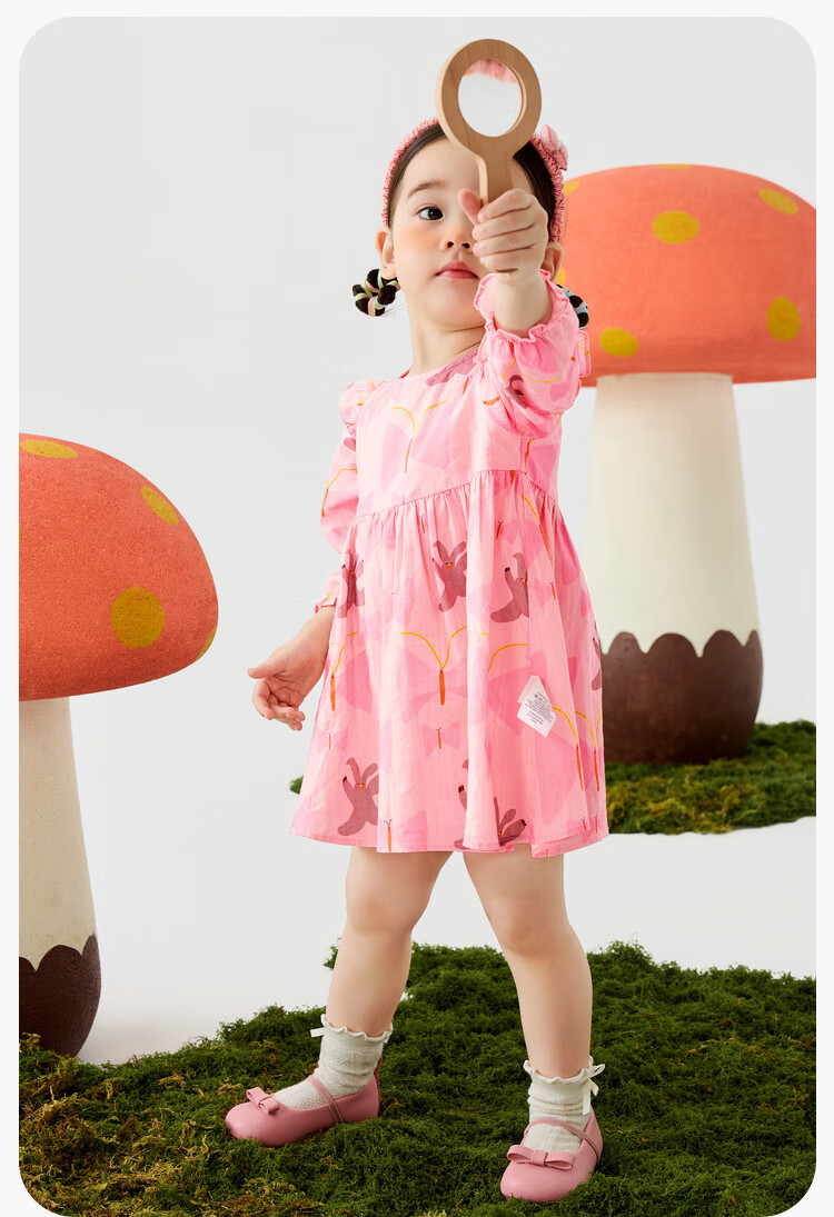Minibala Girls' Pure Cotton Dress, Sweet Spring New Style [Artist Collaboration] 6