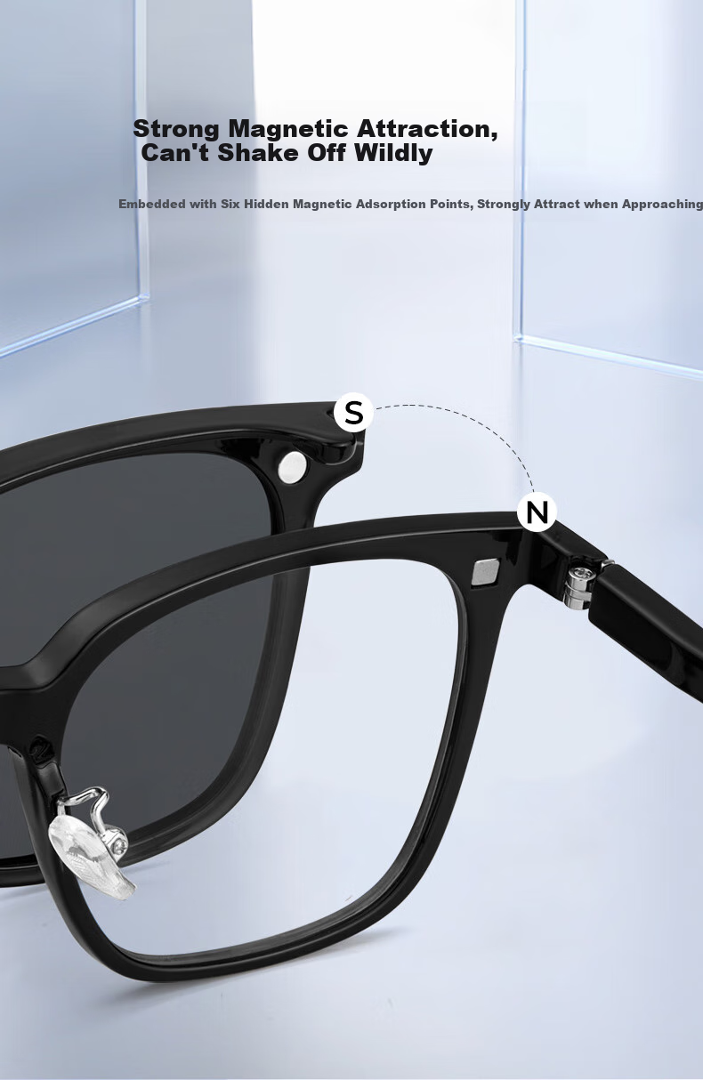 LOHO Magnetic Sunglasses with Anti-Blue Light Lenses for Nearsightedness, Night Vision, And Driving - Ultra-Light Three-In Glasses for Me 4