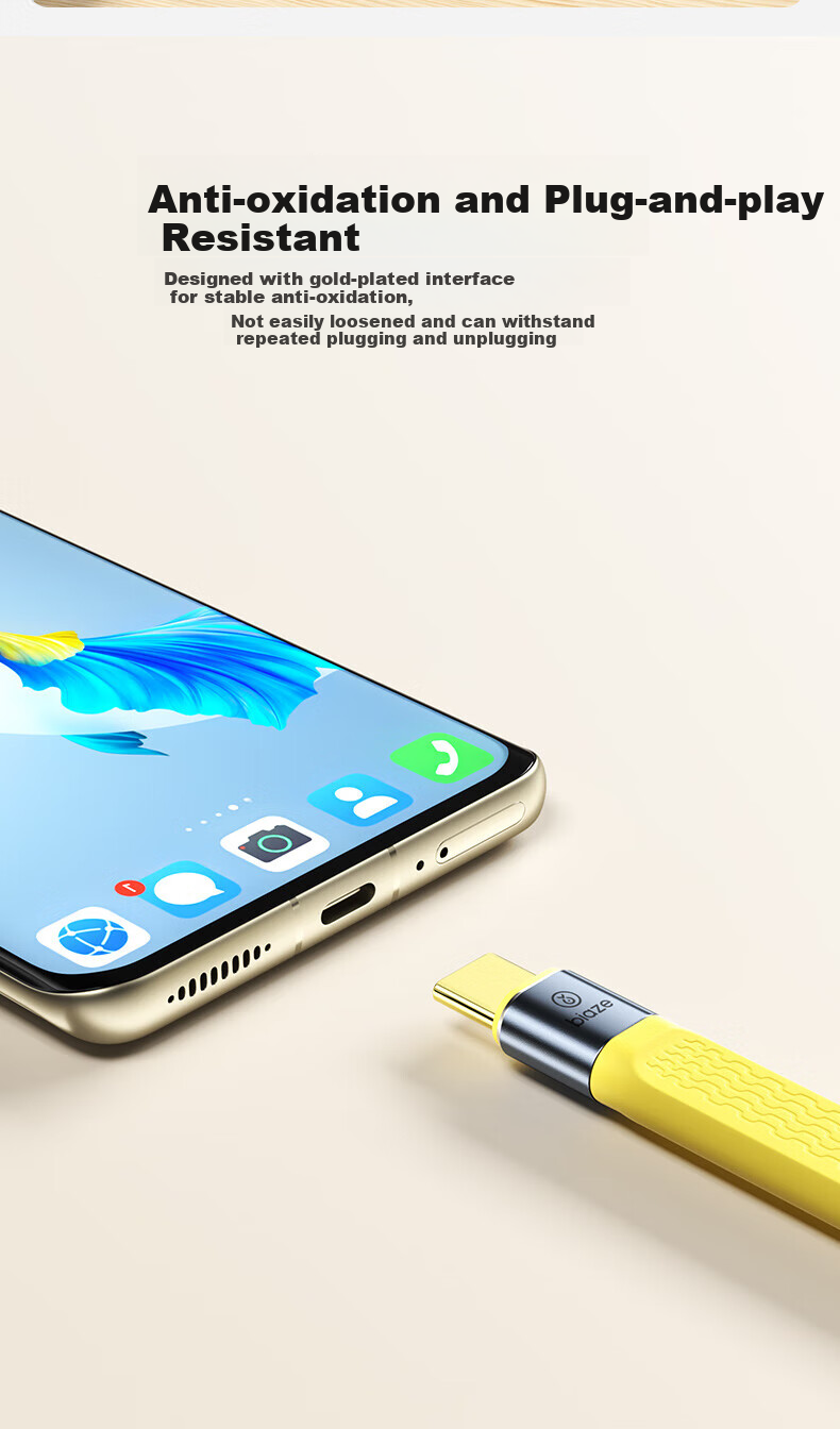 BIAZE USB4 Data Cable, Dual Type-C Thunderbolt 4 Full-Function PD240W Fast Charging Cable, Suitable for Apple IPhone 15/16/17/18, Huawei Phones, IPad Tablets, Short Charging Cord 6