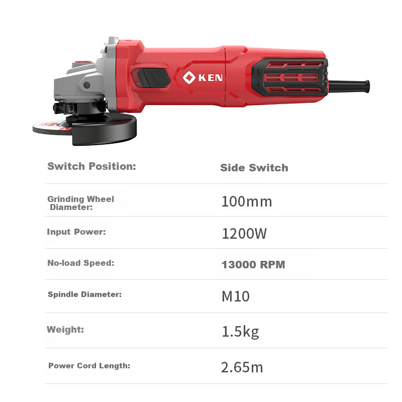 Угловая шлифмашина (болгарка) KEN 9910MB, 1100 Вт, 100 мм
