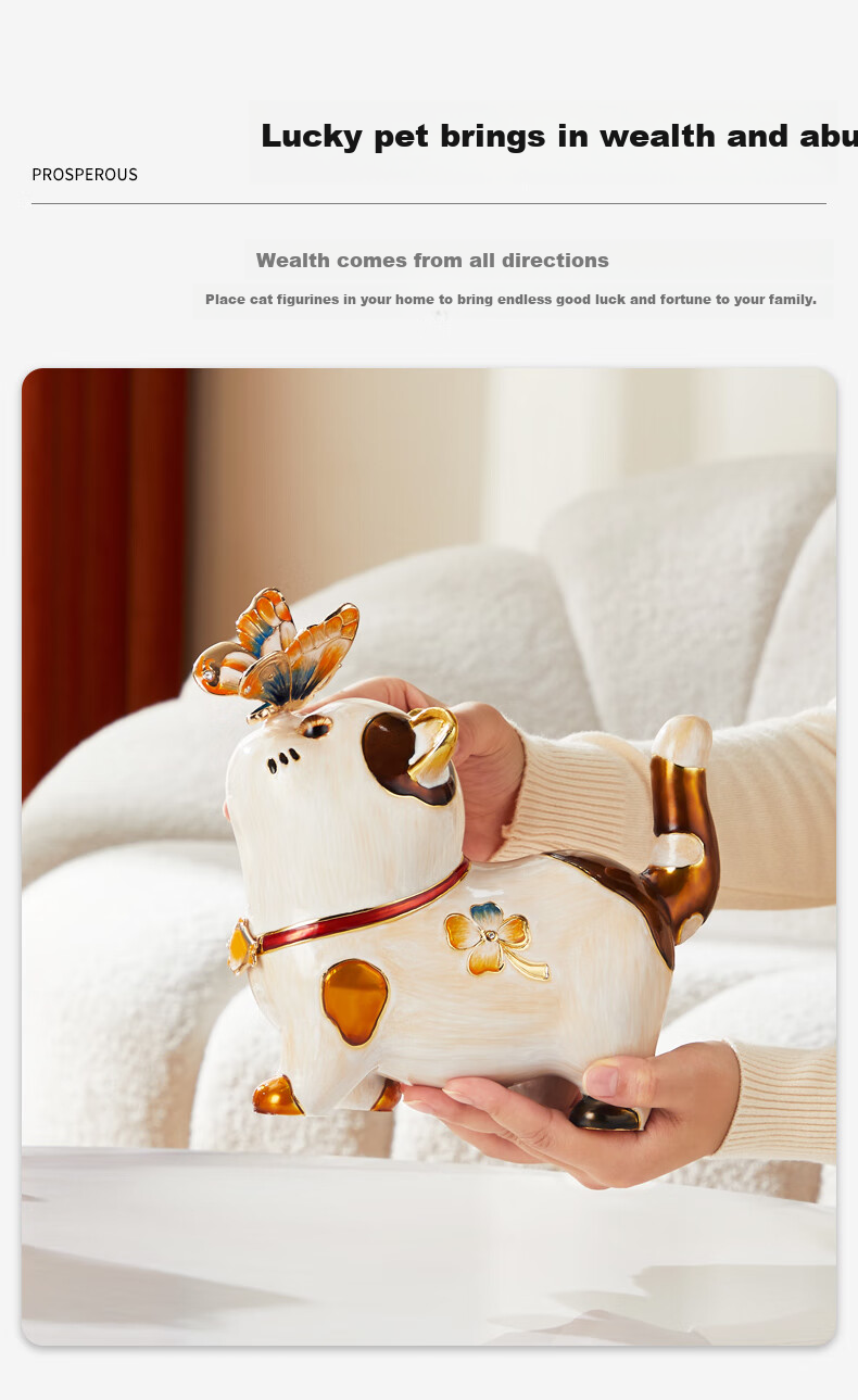 Nuoshiman Luxury Cat Figurine, Home Living Room Office Moving New House Gift, Birthday Present for Girlfriend, Wedding Gift for Newlyweds 4