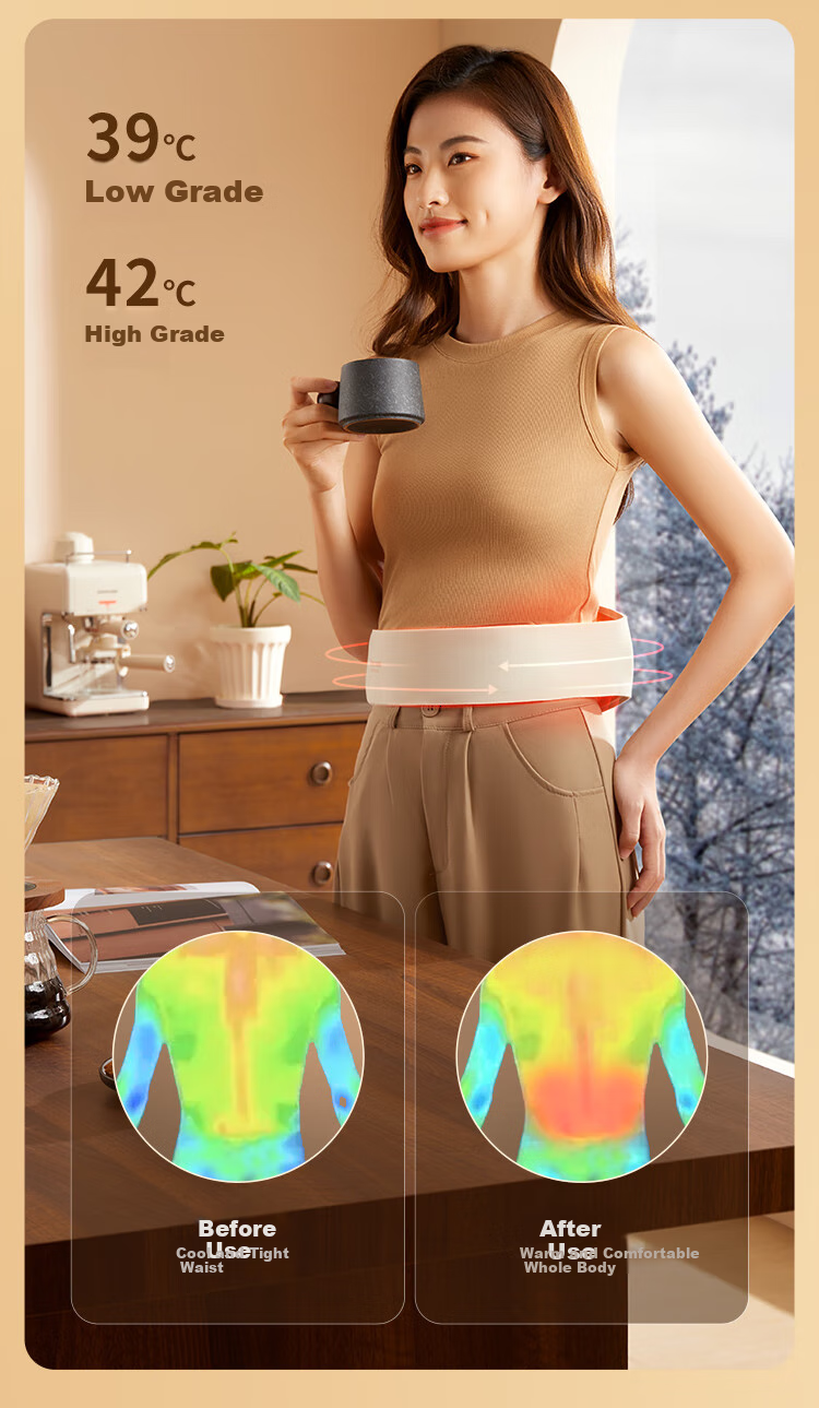 Breo Abdominal Massager, Stone Massage Device for Belly And Waist, Uterus Warming Belt, Automatic Kneading, Temperature-Sensitive Heating Pad, Birthday Gift, Mid-Autumn Festival Gift for Parents 8