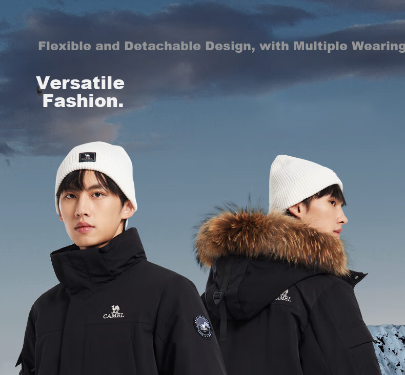 CAMEL Workwear down Jacket, Mid-Length, White Duck Down, Collar, Casual Sports Thickened Coat, Winter Season, M13CAKI038A 25