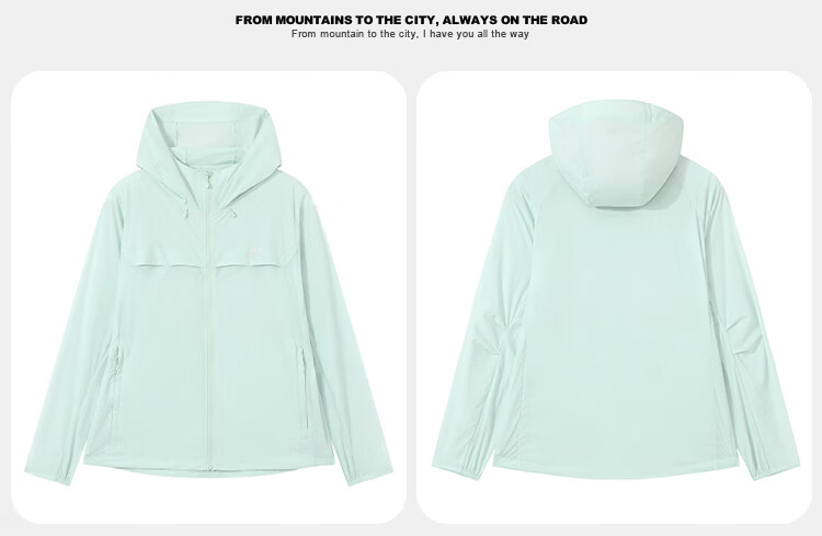 Pioneer Camp Zhuque Sun Protection Jacket for Women, Summer Outdoor Breathable UV-Resistant Hooded Original Yarn Sun Protection Clothing, Lightweight Outer Coat 16
