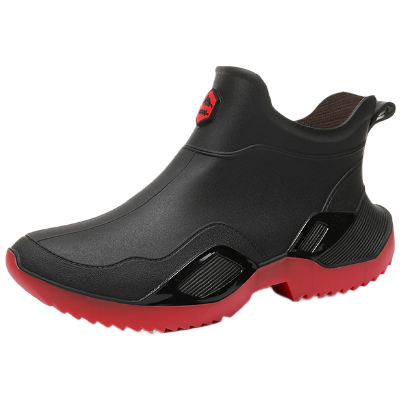 Lanoudun Men's Short Rain Boots, Beach Combing Waterproof Shoes, Non-Slip Fishing Boots, Lightweight Rubber Shoes YX1029 Size 43