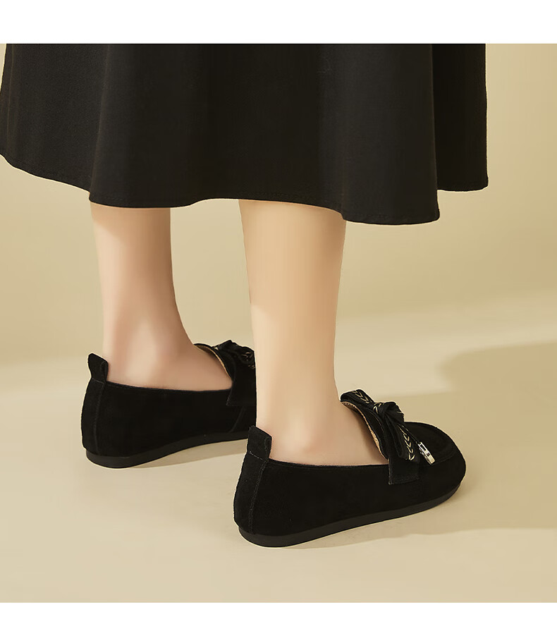 DAPHNE Suede Birkenstock Style Women's Fashion Retro Flat Casual Comfortable Loafers Black Fleece Lined Size 37 4