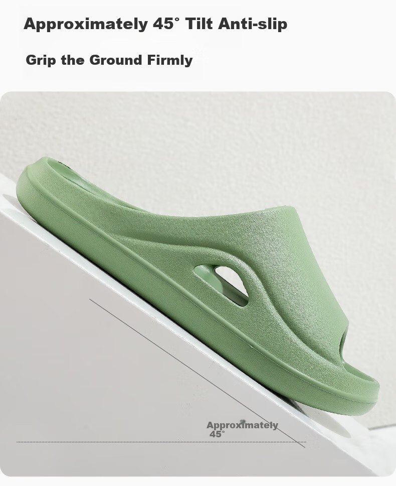 GUOLUOFEI Men's Summer Slippers, Bathroom Shower Non-Smelly, Non-Slip Soft Sole, Couples Sandals for Women, Green, Size 35-36 2