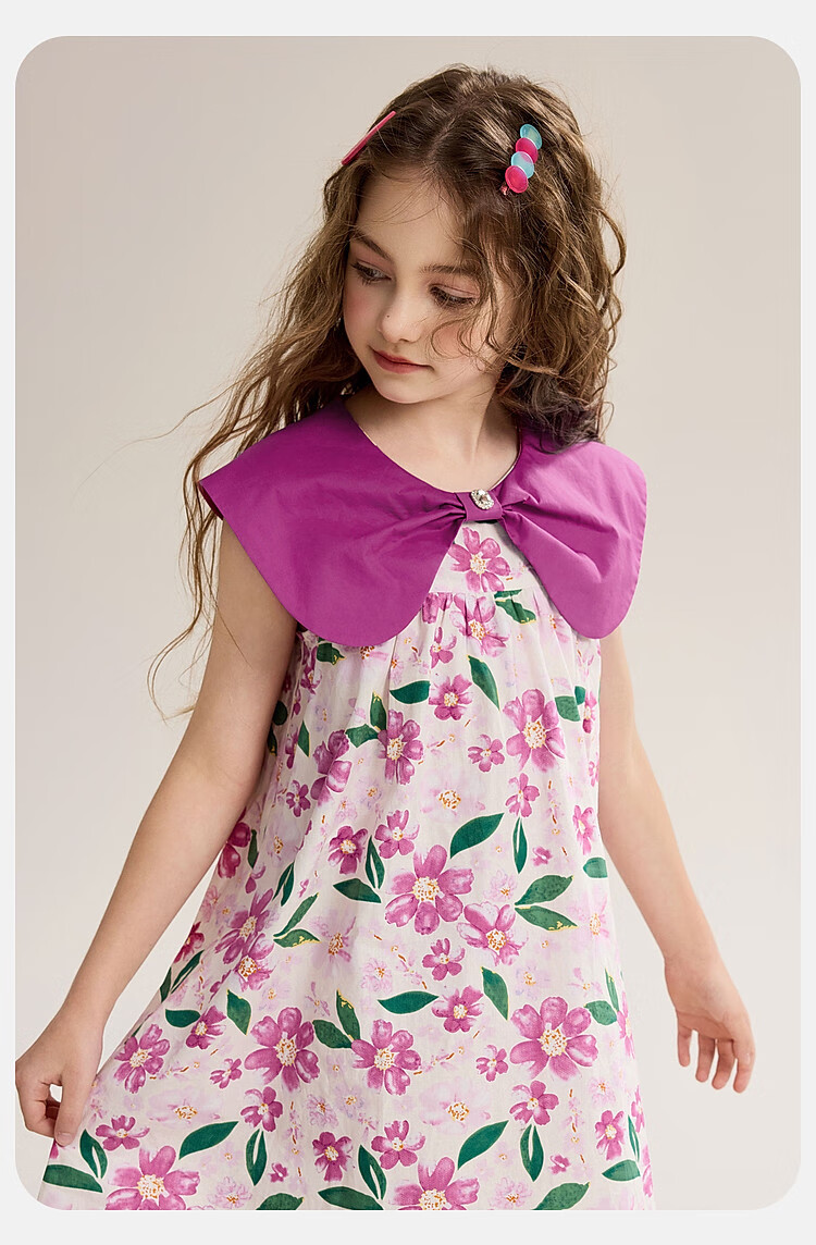 ASK JUNIOR Girls Summer Dress Lightweight Breathable Vacation Princess Dress 22