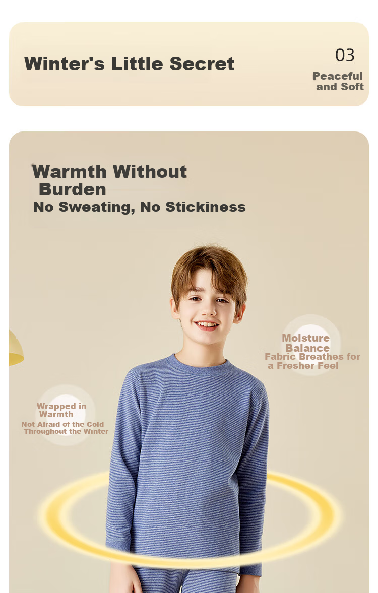 LangSha [Double-Sided Brushed] Children's Thermal Underwear Set, Boys And Girls Autumn Clothes And Pants, Youth And Toddler Pajamas 2