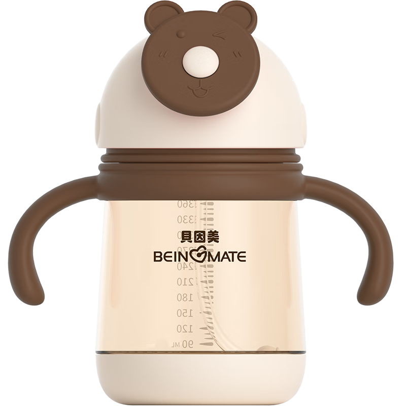 Beingmate Baby Straw Cup for Ages 1-3, Children's Water Cup, Toddler Anti-Fall Drinking Cup, PPSU Anti-Choking Cup for Learning to Drink, Summer Use
