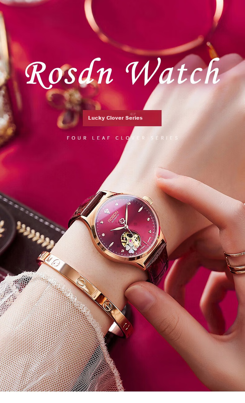 ROS DN Shihua Lucky Four-Leaf Clover Birthday Gift for Girlfriend, Women's Watch, Brand Mechanical Top Ten Watches 2