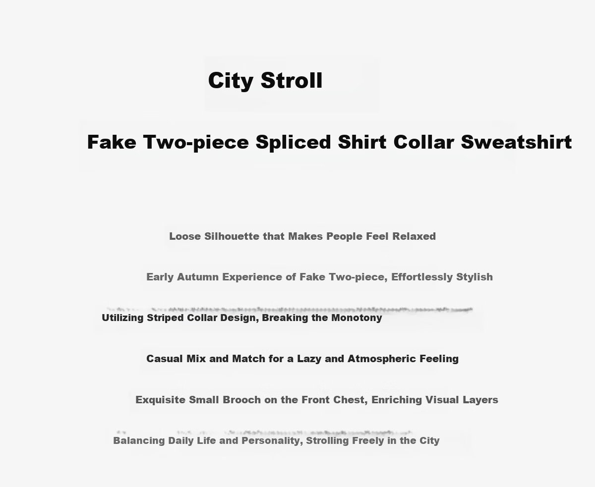 Chushen Women's Patchwork Striped Shirt Collar, Fashionable Faux Two-Piece Design with Delicate Brooch Top S143W1012 3