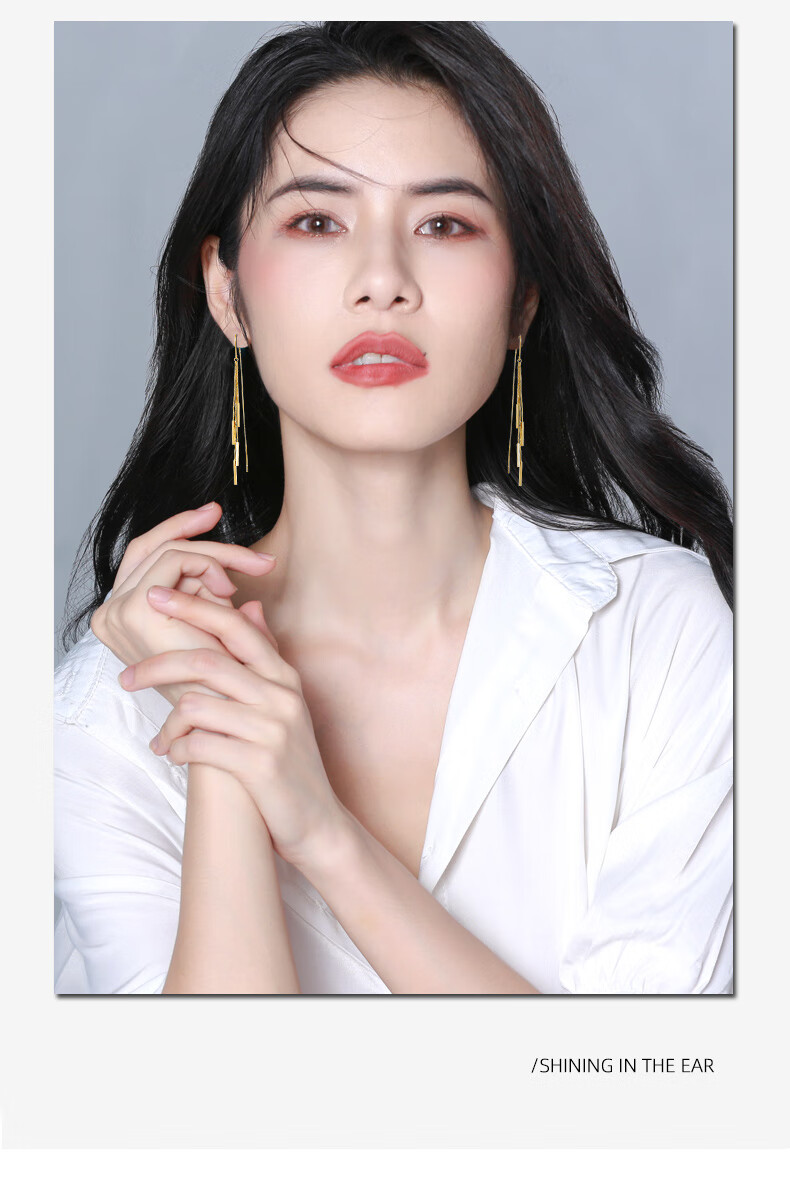 Qlady Tassel Earrings for Women, Elegant Silver Studs, Unique And High-End Luxury Ear Hoops, Birthday And New Year Gift 2