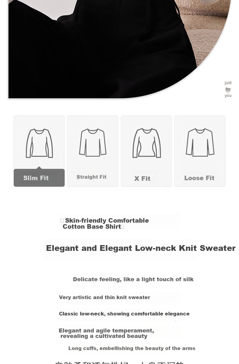 LangSha Spring And Autumn Modal Solid Color Low-Collar Base Shirt for Women, Slim-Fit Thin Inner Layer Long-Sleeve Slimming Stylish Top 2