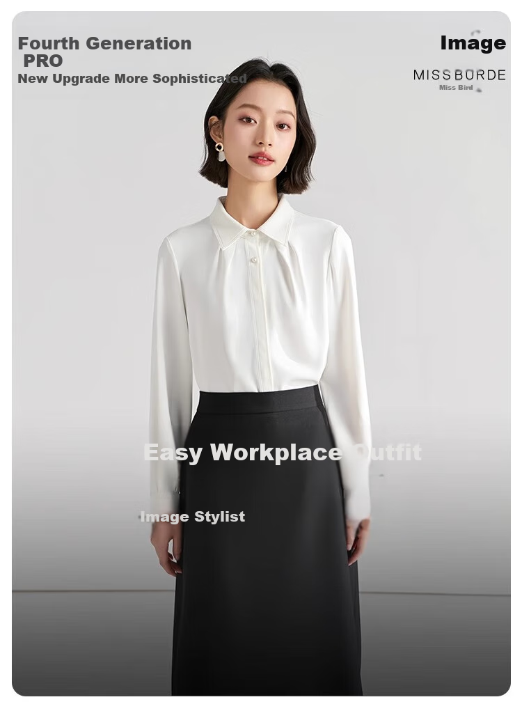 Bodexiaojie Women's Professional Blazer, Elegant Interview Attire, Office Wear Top for Petite Figures, Long-Sleeve Shirt, Size S 1