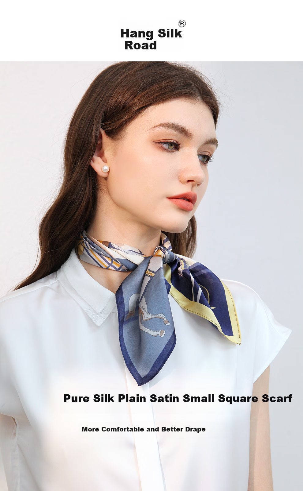 Hangsilu Silk Scarf for Women, Zodiac Year Scarf, Mulberry Silk Necktie, Birthday Gift, Mid-Autumn Festival Gift for Mom And Teachers 1