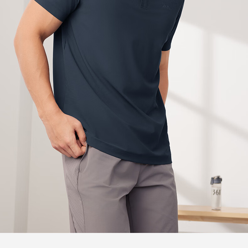 361° Men's Short-Sleeve Polo Shirt for Summer Sun Protection, Loose-Fitting Sports Ice Silk Fitness T-Shirt, Half Sleeve Men's Style 652524103D-8 2
