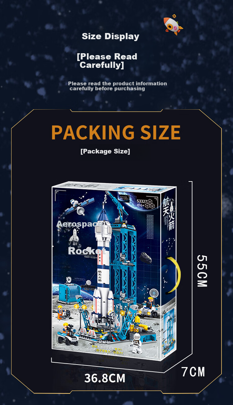 QZCX Building Blocks Chinese Aerospace Rocket Model Educational Toy for Boys Aged 6-8 Birthday Gift 10