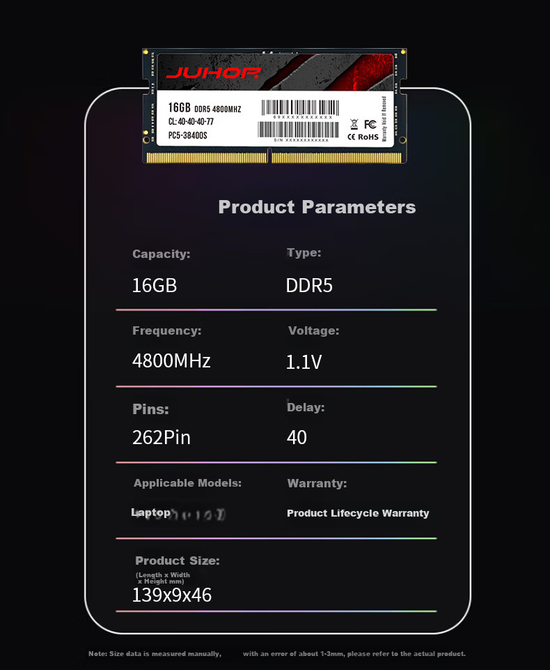 JUHOR 16GB DDR5 4800 Laptop Memory Module, Boosting AI Performance 3