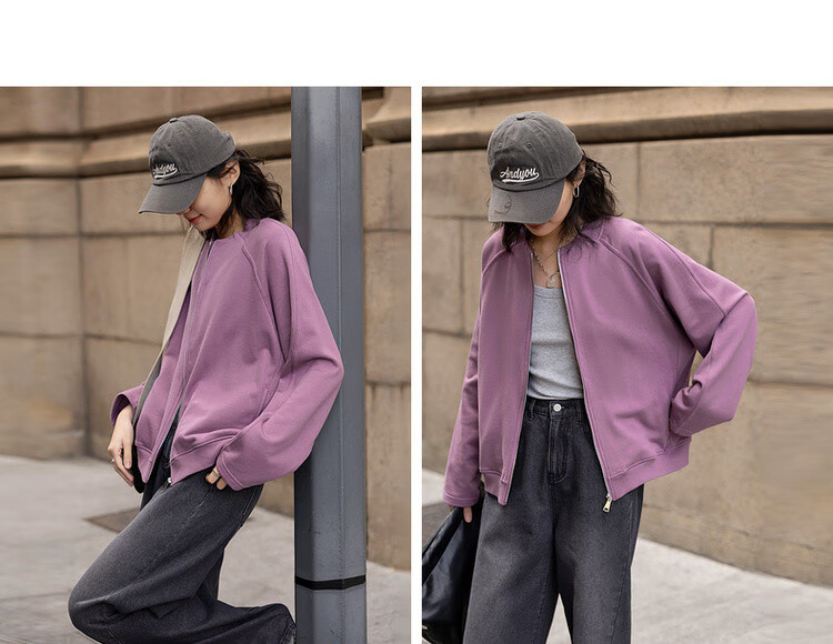 Dme [Cloud Comfort Zone] Spring Vintage Minimalist Style Round Neck Casual Loose-Fitting Slimming Versatile Short Women's Jacket 5